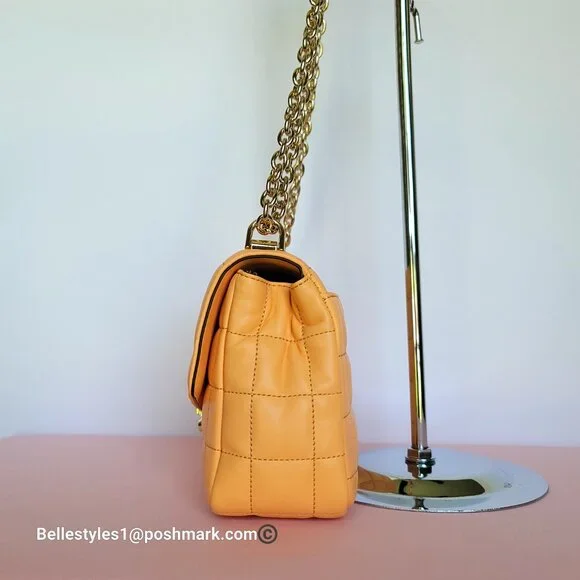 MICHAEL KORS Soho Quilted Smooth Leather Shoulder Bag- Cantaloupe color ⭐